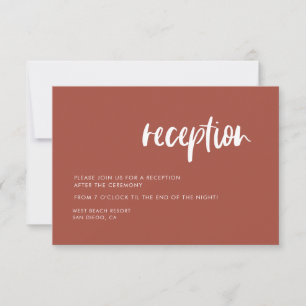 Moderner, eleganter Hochzeitsempfang aus gebrannte Einladung