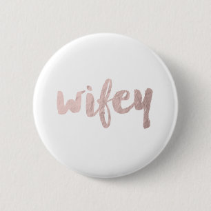 moderner eleganter Imitat-Rosengoldwifey Text Button