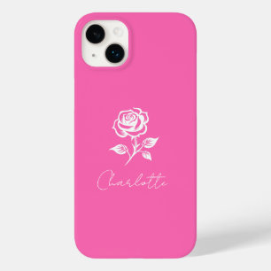Moderner eleganter Individuelle Name in warmen Ros Case-Mate iPhone 14 Plus Hülle