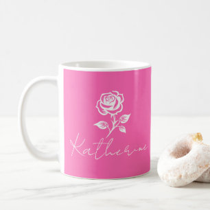 Moderner eleganter Individuelle Name in warmen Ros Kaffeetasse
