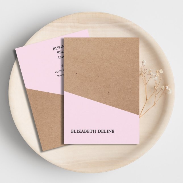 Moderner, eleganter Kraft Paper Rose Designer Räum Visitenkarte (Von Creator hochgeladen)