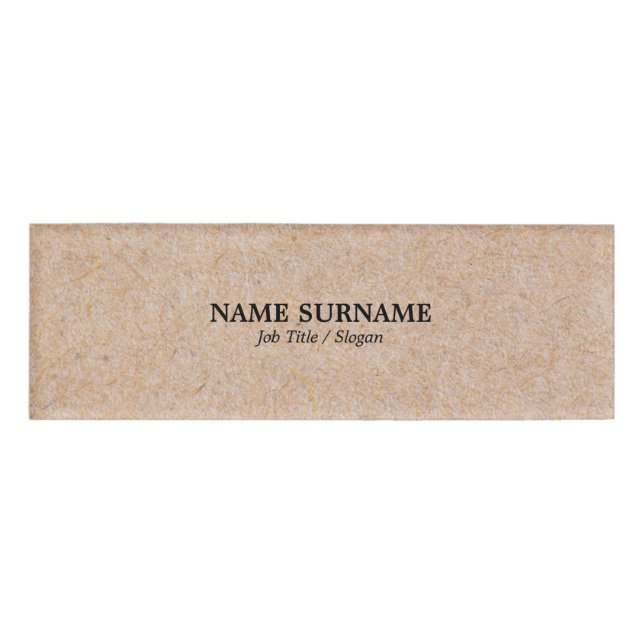 Moderner eleganter Kraftpapierbüro-u. Namenschild (Vorderseite)