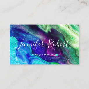 Moderner eleganter Lila Grüner Marmorkünstler Visitenkarte