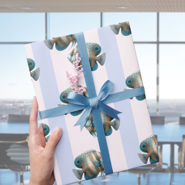 Moderner Eleganter Luxus Tropischer Fisch Geschenkpapier (Modern Elegant Tropical Fish Wrapping Paper)