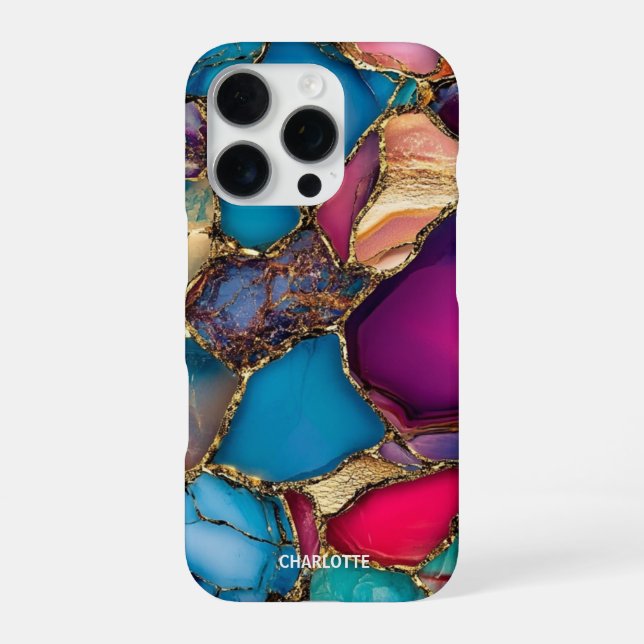 Moderner, eleganter Marmorstein iPhone Hülle (Rückseite)