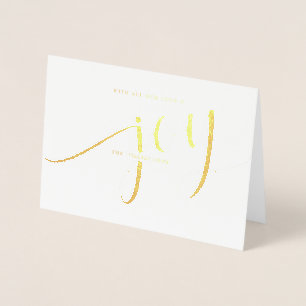 Moderner Eleganter Minimalistischer Joy Holiday Folienkarte