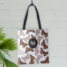Moderner Eleganter Monarch Butterfly Mit Monogramm