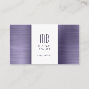 Moderner, eleganter Monogram Lila Consultant Visitenkarte