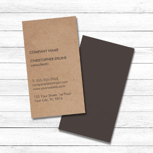 Moderner eleganter Packpapier-Berater Browns Visitenkarte