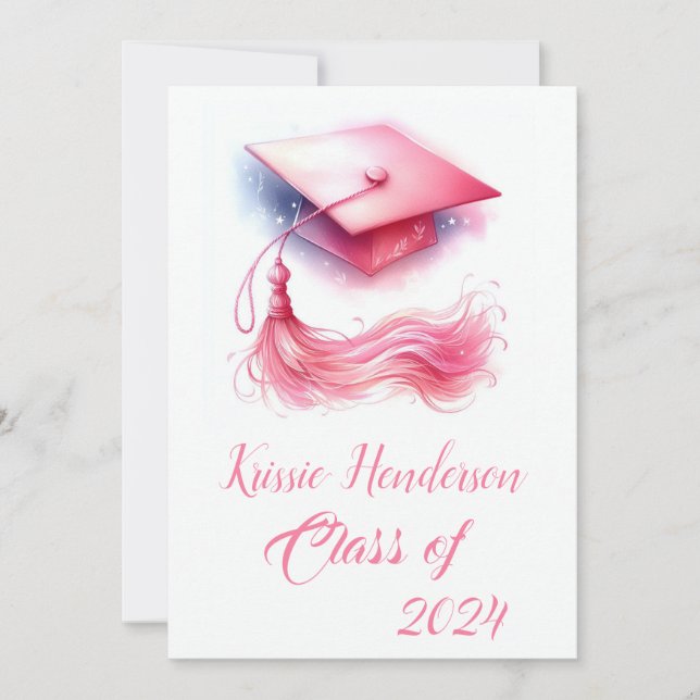 Moderner Eleganter Pastel Abschluss Ankündigung (Vorderseite)