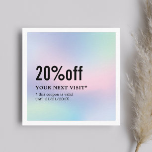 Moderner eleganter Pastel White Beauty Coupon