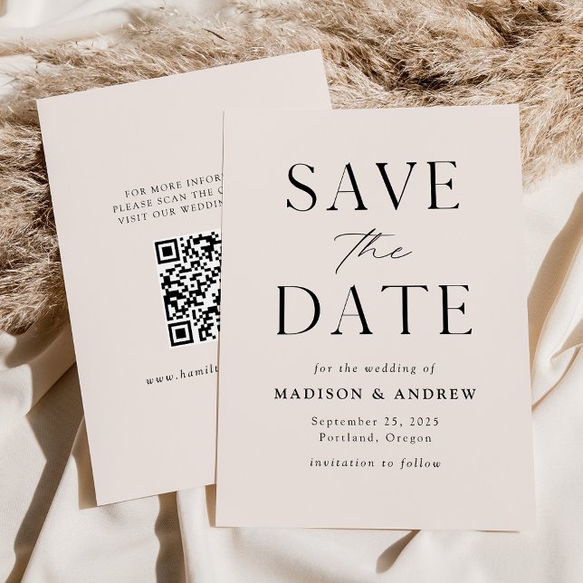 Moderner Eleganter QR-Code Save The Date (Von Creator hochgeladen)