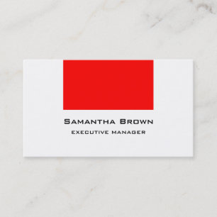 Moderner, eleganter Red White Manager Visitenkarte