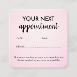 Moderner Eleganter Rosa Schönheitssalon Terminkarte