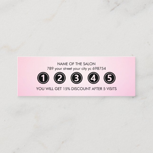 Moderner Eleganter Rosa Schönheitssalon Treuekarte (Rückseite)