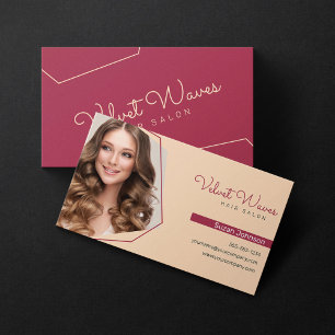 Moderner Eleganter Roter Friseur-Stylist-Makeup-Ar Visitenkarte