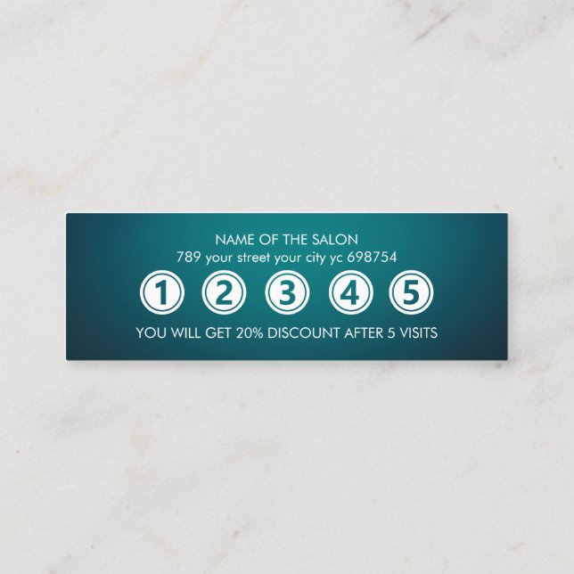 Moderner Eleganter Schönheitssalon Treuekarte (Rückseite)