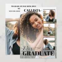 Moderner Eleganter Schwarz-weißer Vierer-Foto-Absc