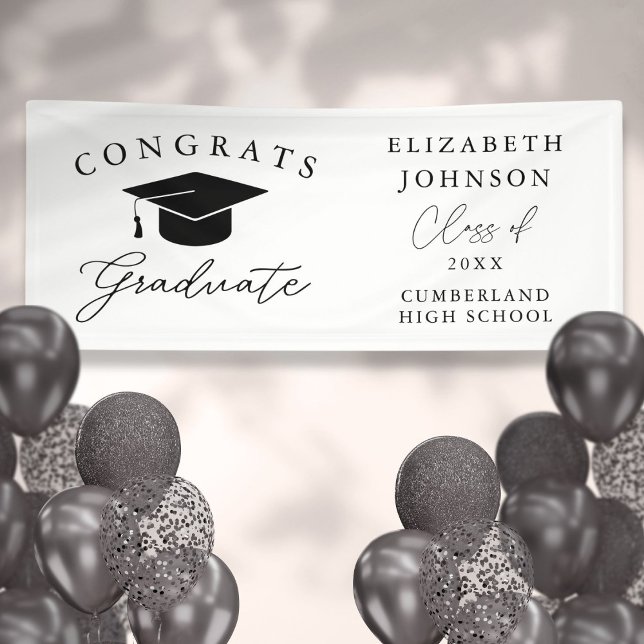 Moderner, eleganter Script-Abschluss Banner (Modern Elegant Script Graduation Banner)