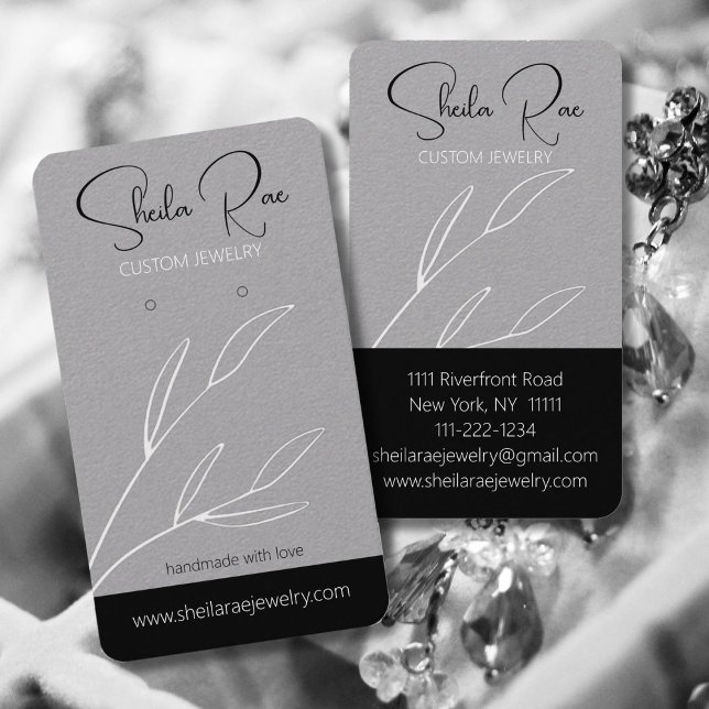 Moderner, eleganter Script Earring Display Card Ho Visitenkarte (Von Creator hochgeladen)