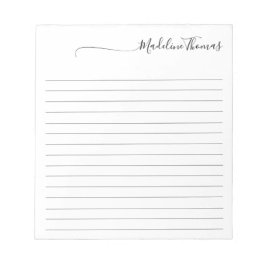 Moderner, eleganter Script-Kalligrafiename Notizblock