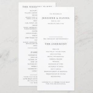 Moderner, eleganter Service / Hochzeit Programm