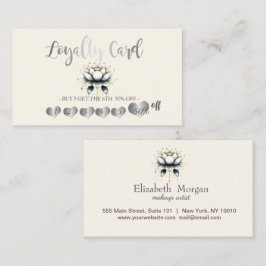 Moderner eleganter Silberherz, weißer Lotus Treuekarte