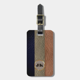 Moderner eleganter Silbermetall mit Monogramm Name Gepäckanhänger