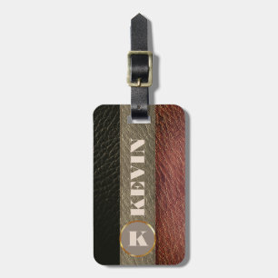 Moderner eleganter Silbermetall mit Monogramm Name Gepäckanhänger