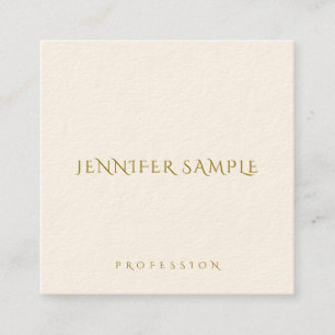 Moderner Eleganter Square Einfaches Template Gold  Quadratische Visitenkarte