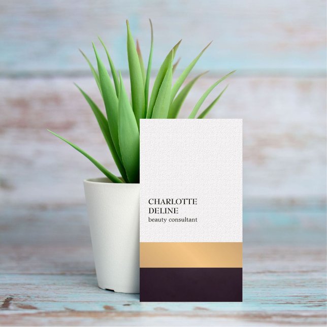Moderner Eleganter Streifen Beauty Consultant Visitenkarte (Von Creator hochgeladen)