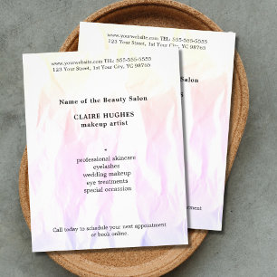 Moderner eleganter Textur-hellrosa Makeup-Künstler Flyer