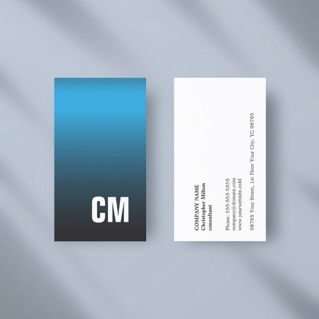 Moderner, eleganter Texture Blue Monogram Consulta Visitenkarte (Von Creator hochgeladen)
