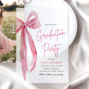 Moderner Eleganter Trendy Stilvoll Pink Bow Abschl