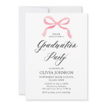 Moderner Eleganter Trendy Stilvoll Pink Bow Abschl