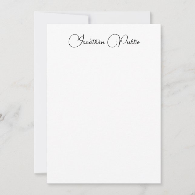 Moderner eleganter vertikaler Vorlagenname Mitteilungskarte (Vorderseite)