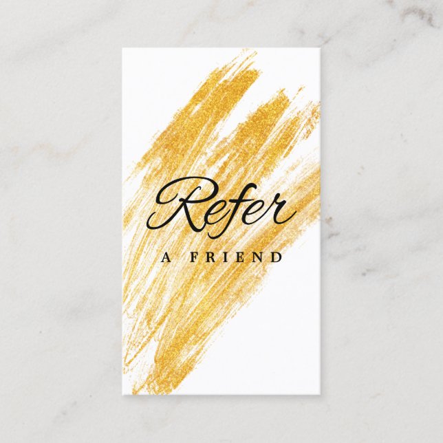 Moderner Eleganter Wave Glitzer Empfehlungskarte (Vorderseite)