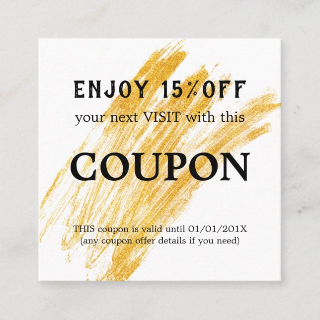 Moderner Eleganter Wave Glitzer Rabattkarte (Vorderseite)