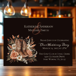 Moderner, eleganter Western - Blume Einladung