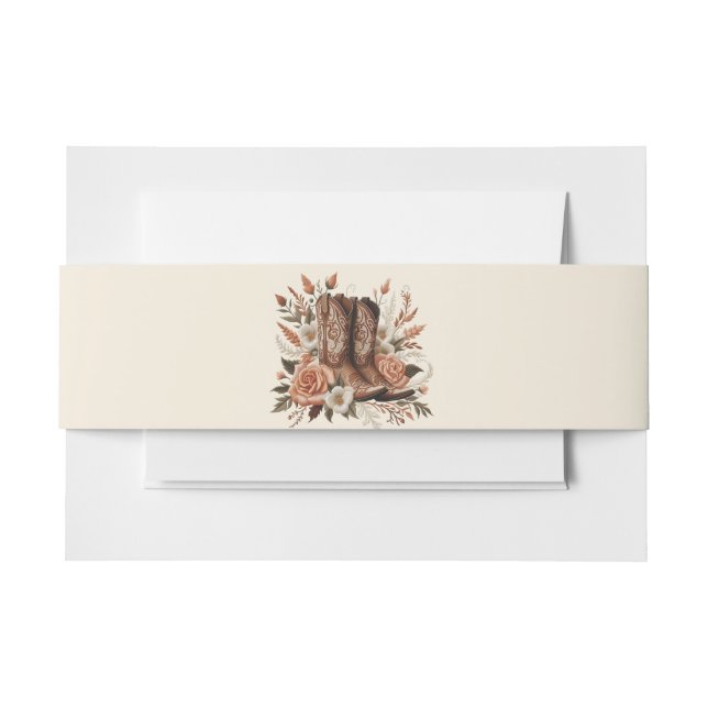 Moderner Eleganter Western - Blume Einladungsbanderole (Vorderseite Beispiel)