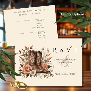 Moderner Eleganter Western - Blume RSVP Karte