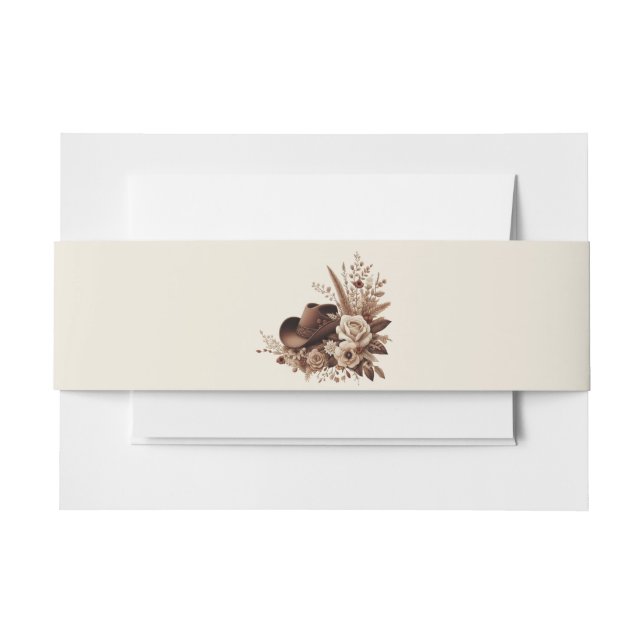 Moderner Eleganter Western - Blumen Einladungsbanderole (Vorderseite Beispiel)