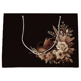 Moderner Eleganter Western - Blumen Große Geschenktüte