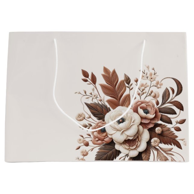 Moderner Eleganter Western - Blumen Große Geschenktüte (Vorderseite)