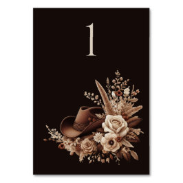 Moderner Eleganter Western - Blumen Tischnummer