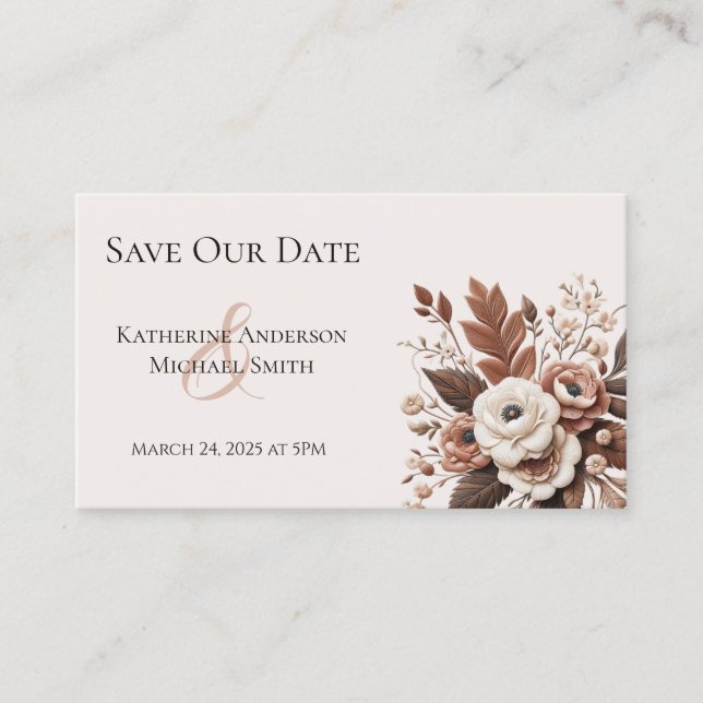 Moderner Eleganter Western - Blumen Visitenkarte (Vorderseite)