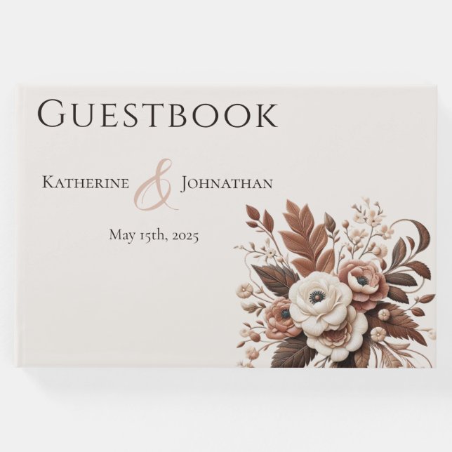 Moderner Eleganter Western - Flora Gästebuch (Vorderseite)