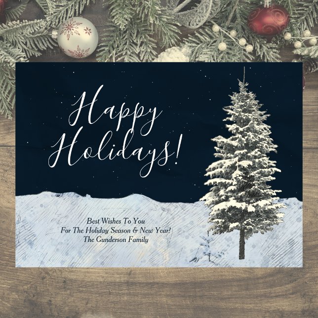Moderner, eleganter Winterurlaub Feiertagskarte (Celebrate the Holiday Season and New Year! Elegant and simple holiday card.)