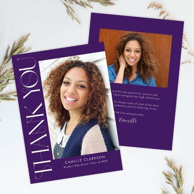 Moderner eleganter zweiteiliger Abschluss mit zwei Dankeskarte (Von Creator hochgeladen)