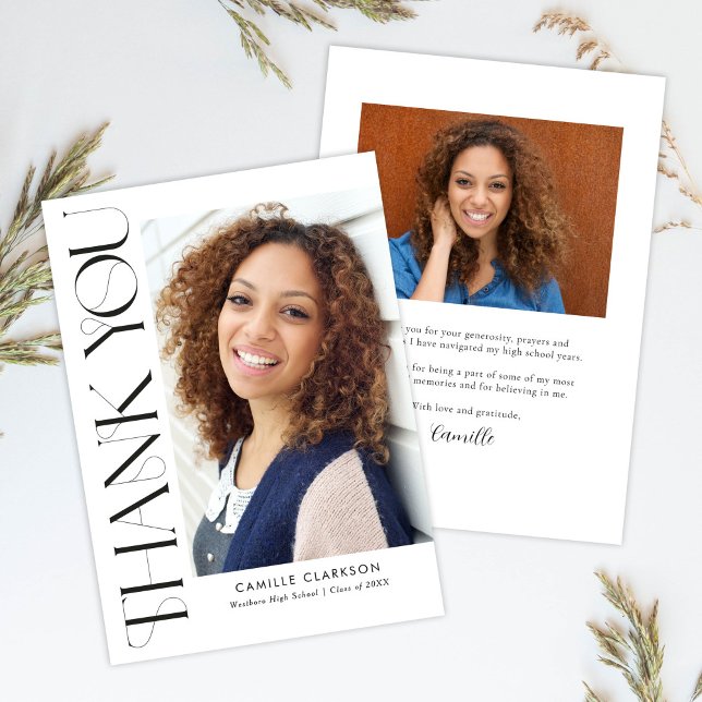 Moderner eleganter zweiteiliger Abschluss mit zwei Dankeskarte (Von Creator hochgeladen)